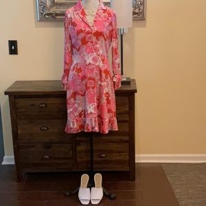 J. Crew Paisley Pleated Detailed Dress